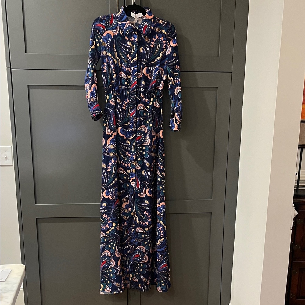 Borgo De Nor Vibrant Maxi Dress - Blue and Pink